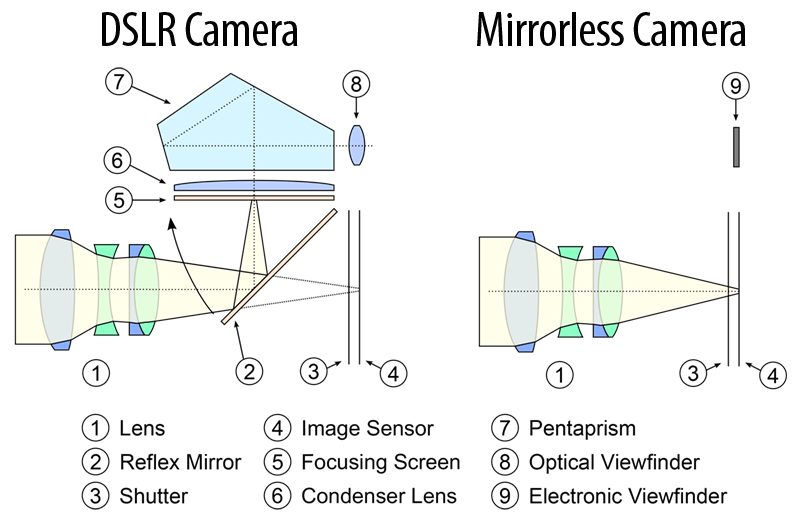 مقایسه روش کار دو بین بدون آینه و dslr