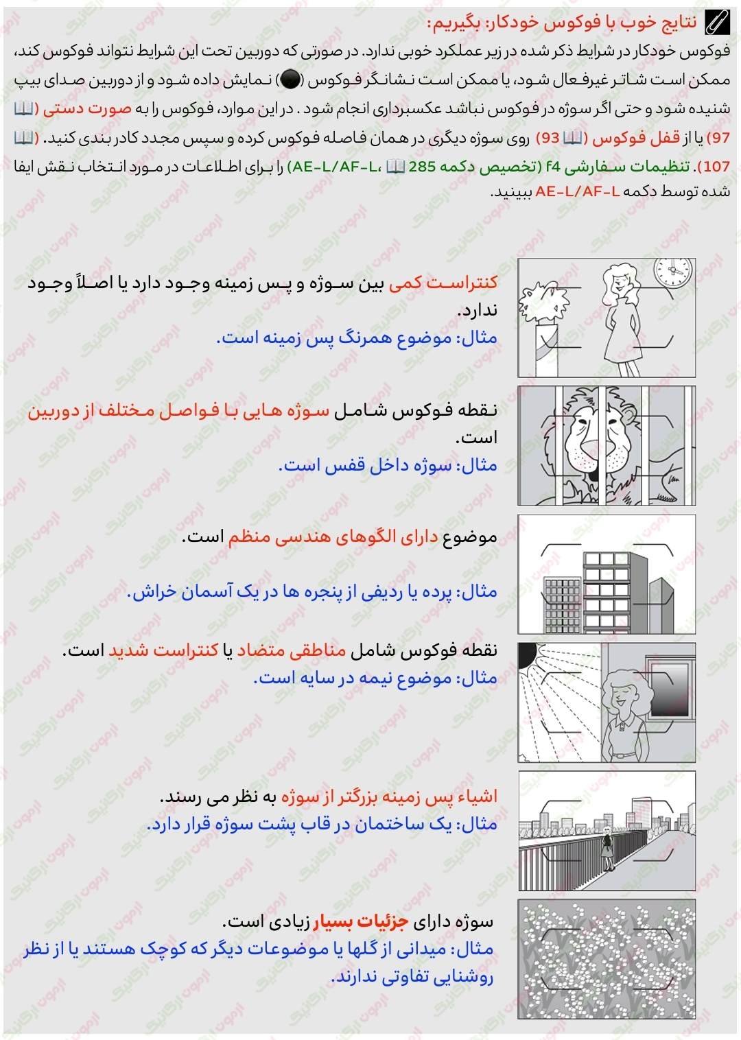 96 قفل فوکوس خودکار